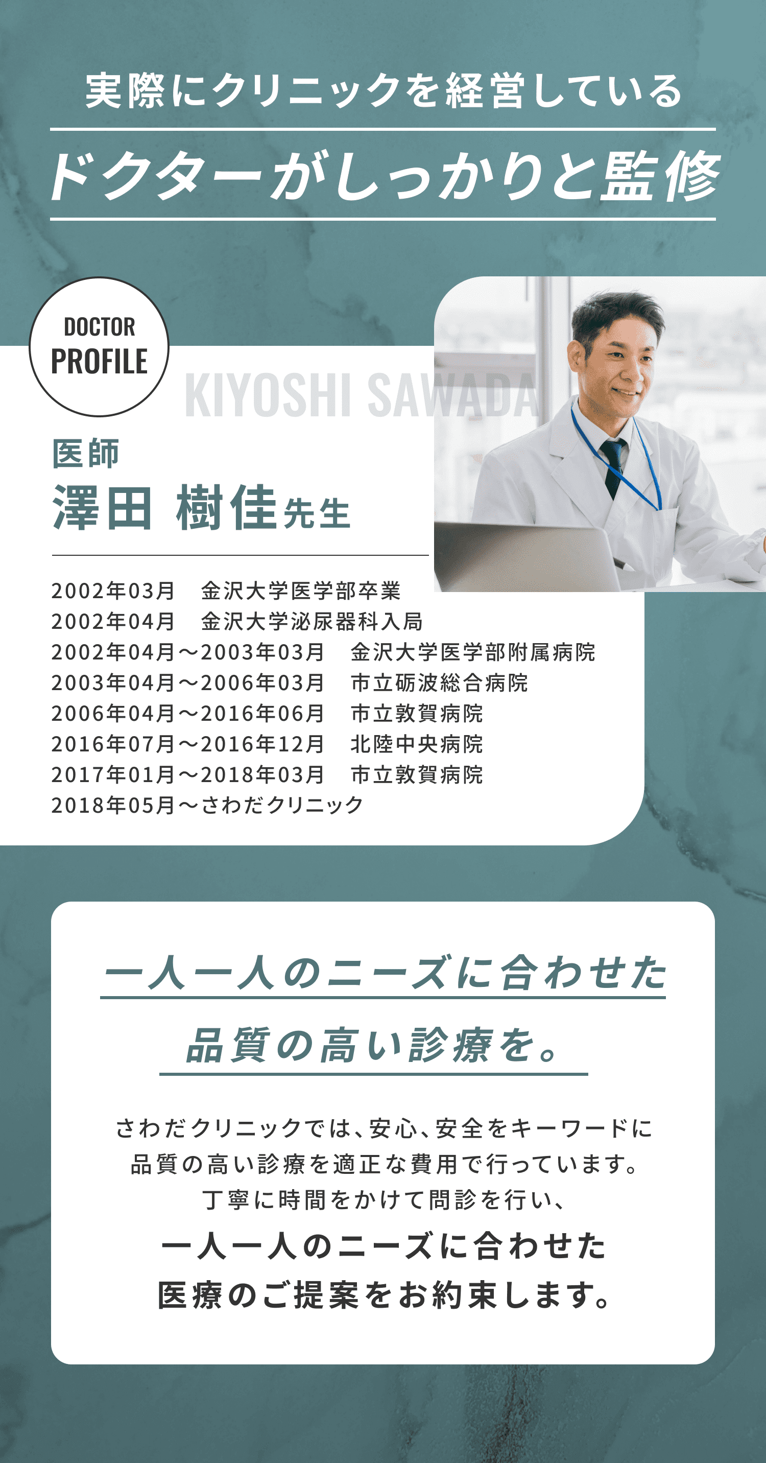 実際にクリニックを経営しているドクターがしっかりと監修